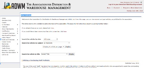 The Association for Distribution and Warehouse Management